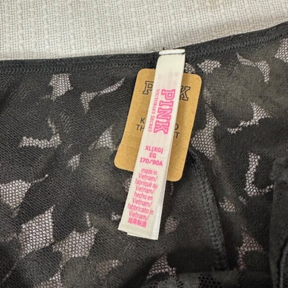 Victoria's Secret "Pink" Strappy Black Lace Floral Cheekster Panty  8350 - Picture 8 of 8